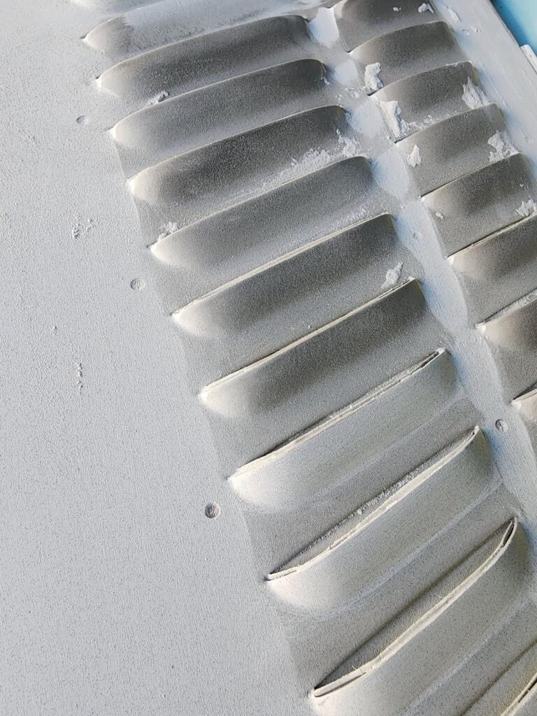 Hand-formed louver detail