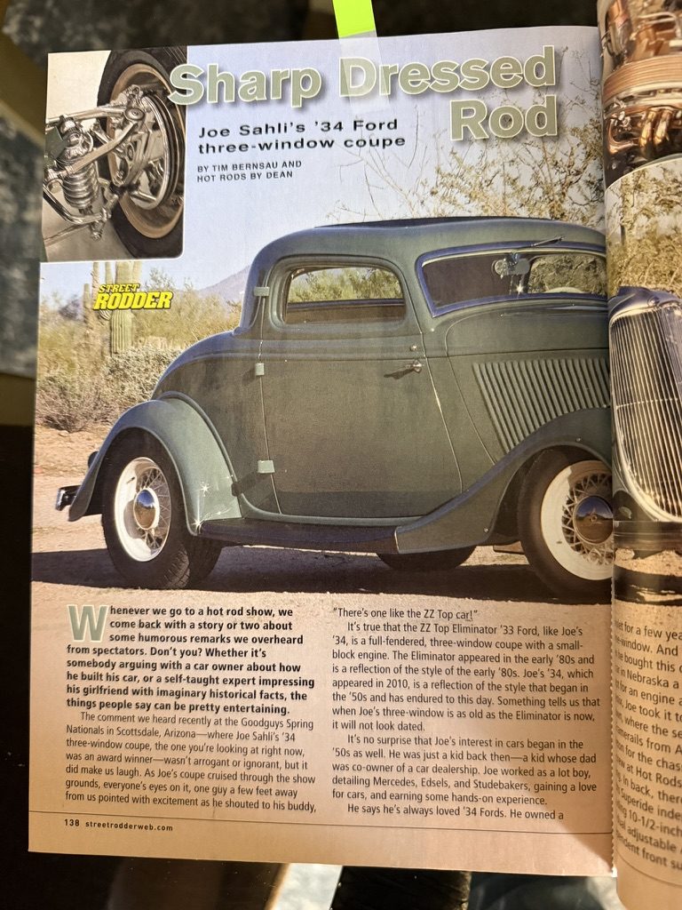 Street Rodder magazine page, Sharp Dressed Rod feature by Tim Bernsau
